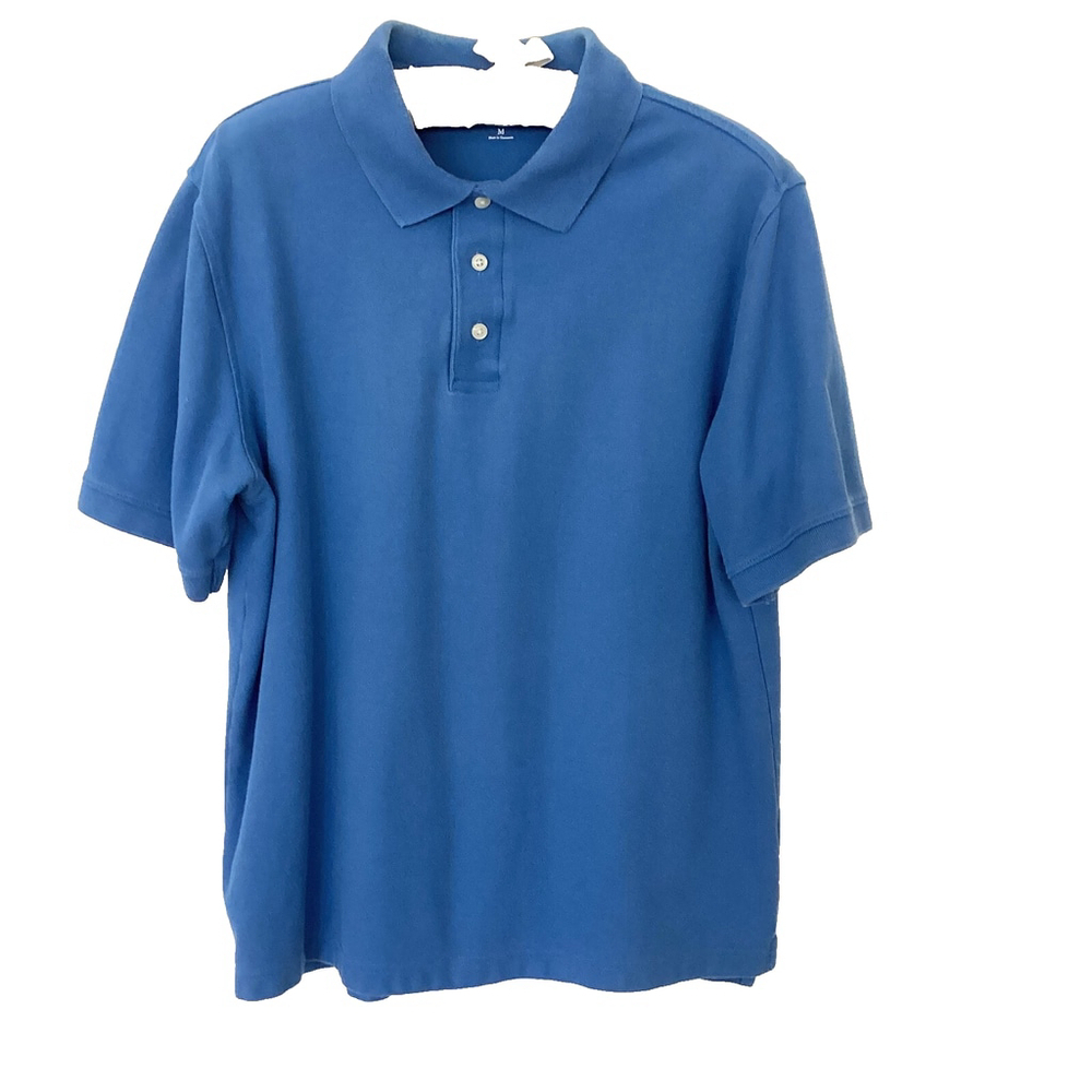 Croft & Barrow Polo Golf Shirt Short Sleeves Blue Size Medium